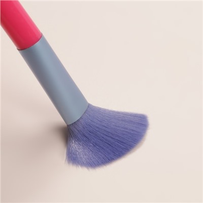 Кисть для макияжа «PENCIL», скошенная, 15 см, цвет розовый/фиолетовый